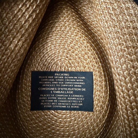 Eric Javits Straw Tan Hat with Black Band - Picture 8 of 9